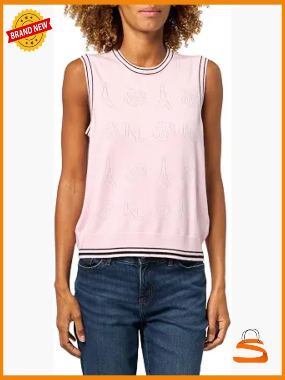Sleeveless Sweater Vest with Theme Embroidery - Lightweight Pullover